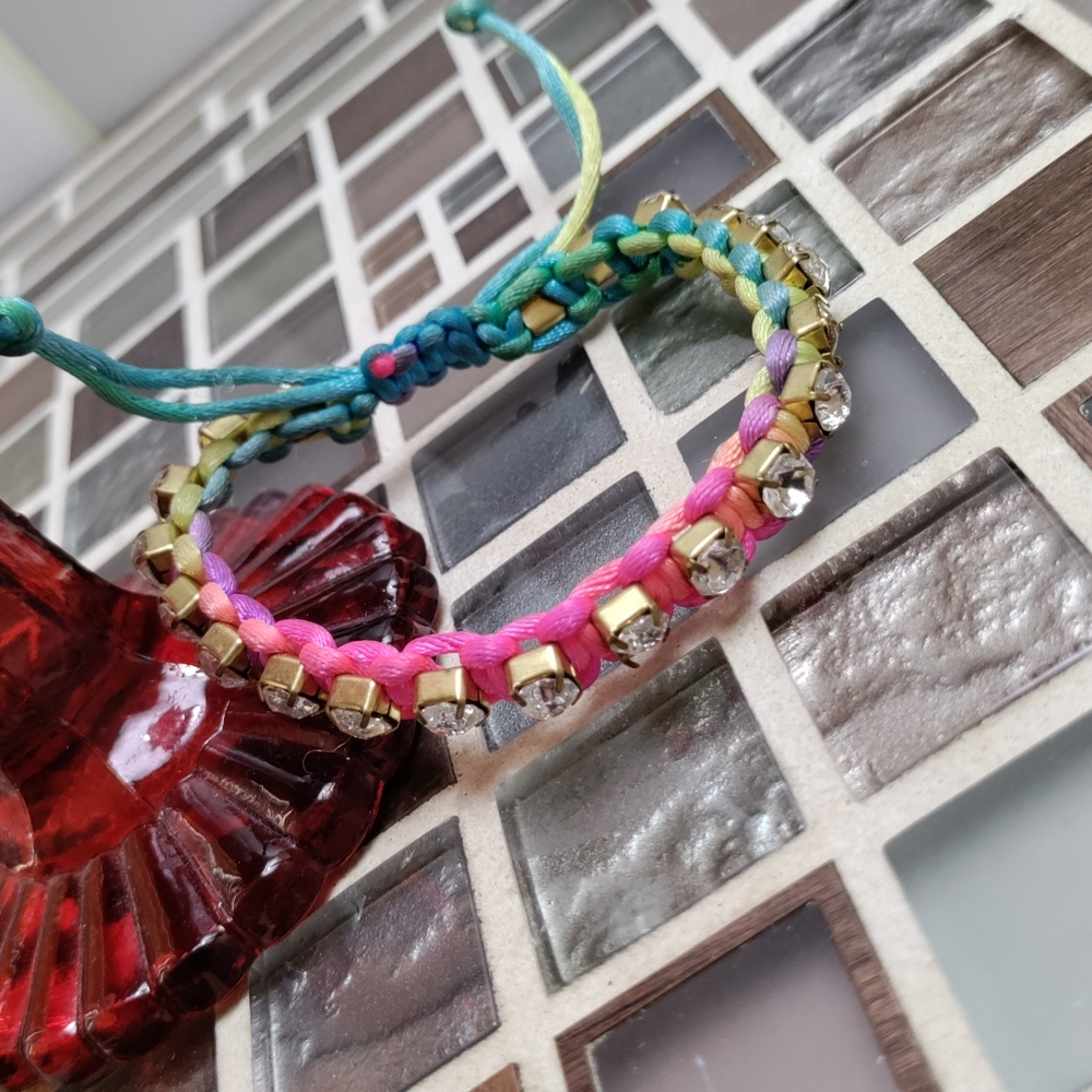 Vintage Rhinestone Rainbow bracelet-$5 add on